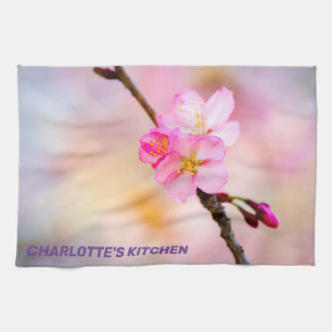 Blommar av vackra Sakura Cherry Kökshandduk