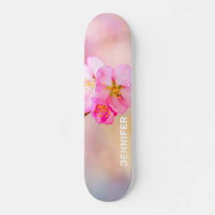 Blommar av vackra Sakura Cherry Mini Skateboard Bräda 18,5 Cm