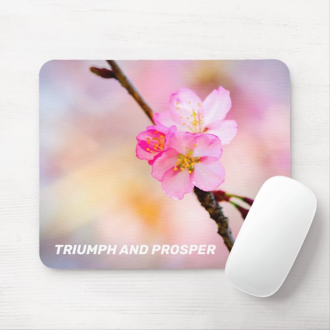 Blommar av vackra Sakura Cherry Musmatta (Med mus)