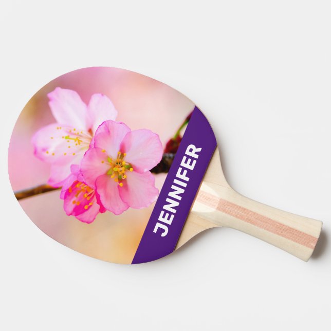 Blommar av vackra Sakura Cherry Pingisracket (Baksidan )