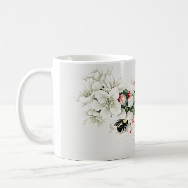 blommar av vintage äpple i julklapp kaffemugg (Vänster)