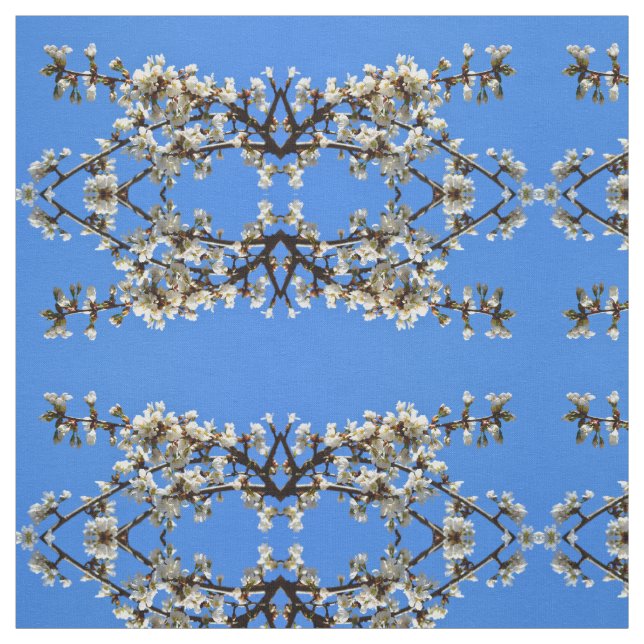 Blommar av vita körsbär från vår tyg (Provkarta)