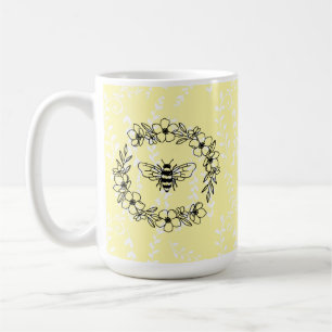 Blommar Bandegrad Gult Blommigt Kaffemugg