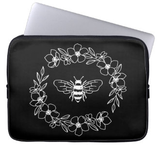 Blommar Bandekrans i Vita Laptop sleeve