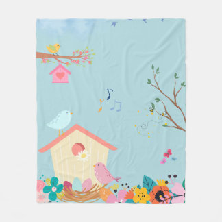 Blommar Birdhouse Fleece Blanket