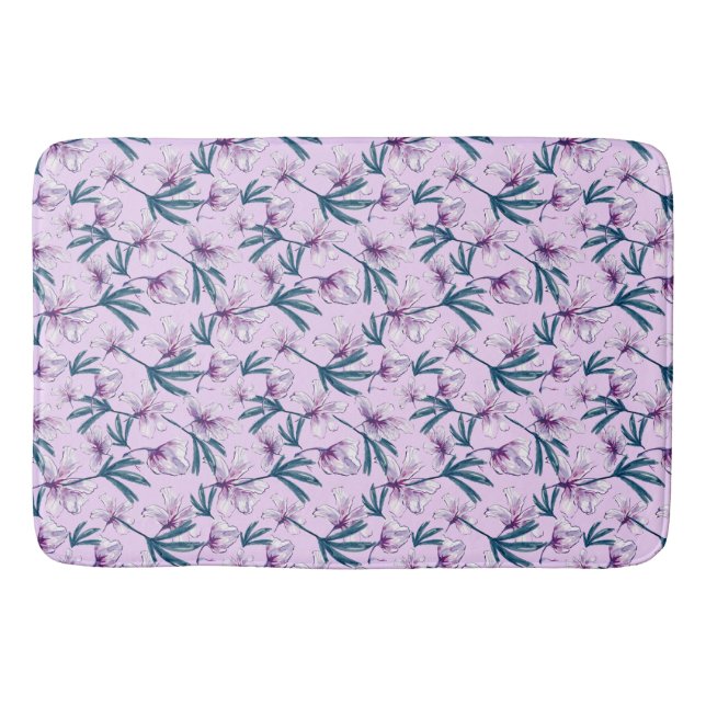 Blommar Bliss på mjuk Lila Badrumsmatta (Framsidan)