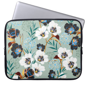 Blommar Blommönster för botanisk Vintage Laptop Fodral
