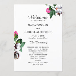 Blommar bomullsblomma. Botaniska Bröllop Program