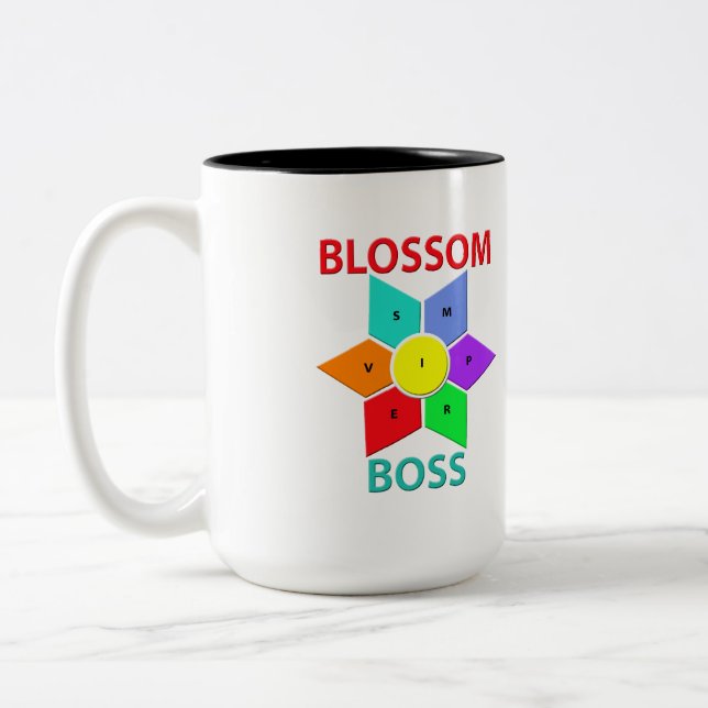 Blommar BossTwo-Tone Mugg, 15 oz Två-Tonad Mugg (Vänster)