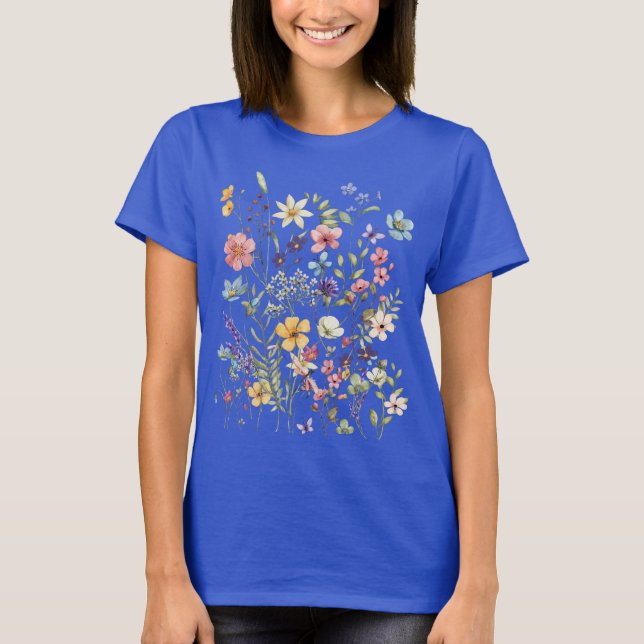 Blommar Bouquet: Vår i Fullt Bloom T Shirt (Framsida)