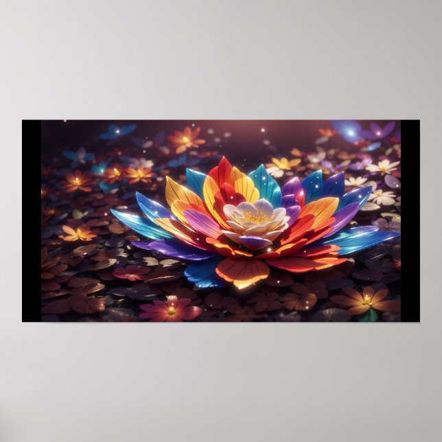 "Blommar Brilliance Rainbow Flower Poster" Poster (Framsidan)