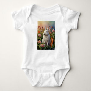 Blommar Bunny & Carrot Patch Baby Body Kostym T Shirt