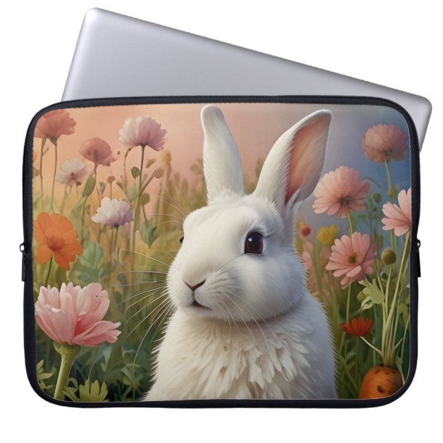 Blommar Bunny & Carrot Patch Electronics Bag Laptop Fodral (Framsidan)