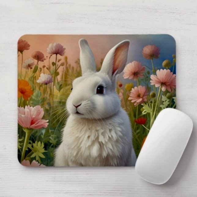 Blommar Bunny & Carrot Patch Mouse Pad Musmatta (Skapare uppladdad)