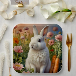 Blommar Bunny & Carrot Patch Papper Plate