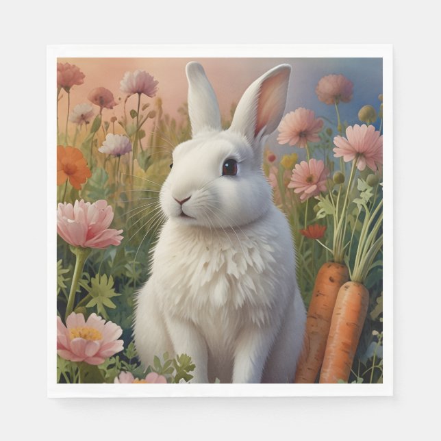 Blommar Bunny & Carrot Patch Pappersservett (Framsidan)