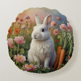Blommar Bunny & Carrot Patch Round Pillow Rund Kudde