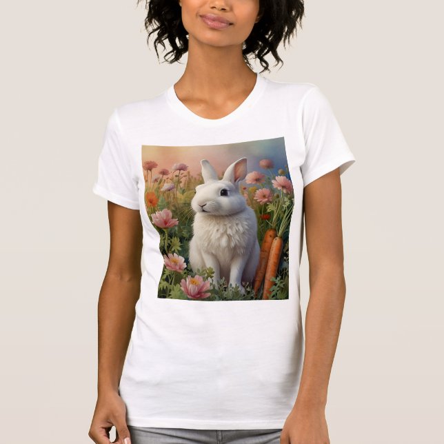 Blommar Bunny & Carrot Patch T-Shirt (Framsida)