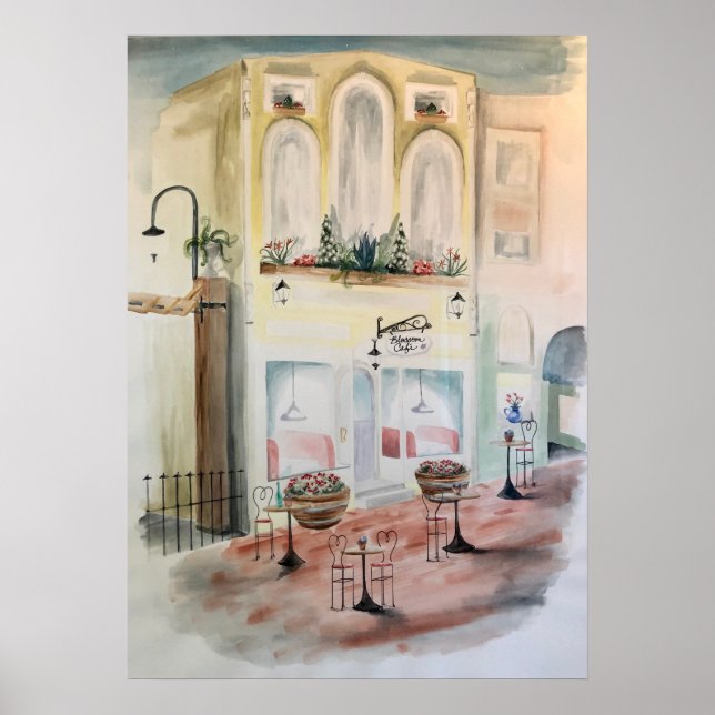 Blommar Cafe Poster (Framsidan)