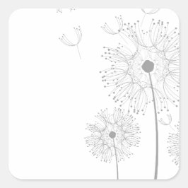 Blommar Dandelion Flowers Peace Kärlek Destiny Fyrkantigt Klistermärke