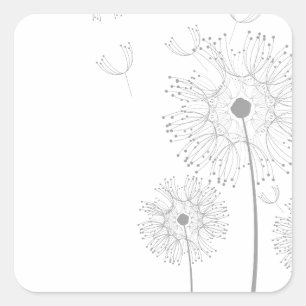 Blommar Dandelion Flowers Peace Kärlek Destiny Fyrkantigt Klistermärke