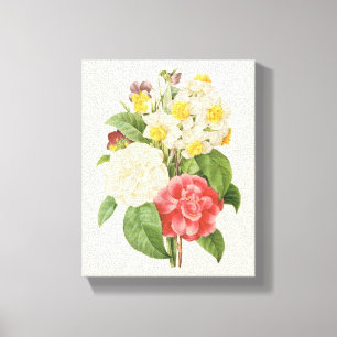 Blommar den blom- Camelia för vintage påskliljan Canvastryck