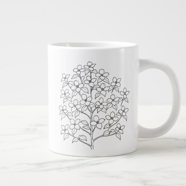 Blommar Dogwood - Cornus florida - inhemska växter Jumbo Mugg (Höger)