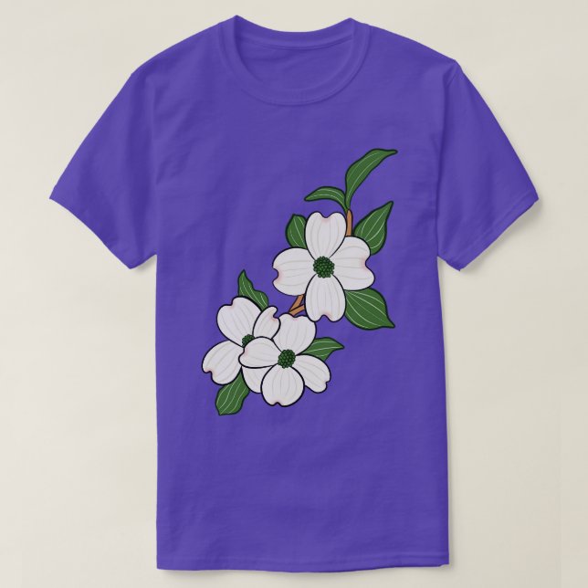 Blommar Dogwood North Carolina State Flower T Shirt (Design framsida)