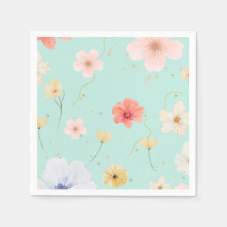 Blommar Elegance: Blommigt Papper Napkins Pappersservett