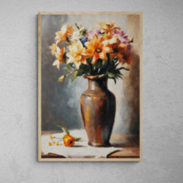 Blommar Elegance: Flower Vas Painting Poster