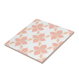 Blommar elegance lax blommigt panel Mönster 1 Kakelplatta