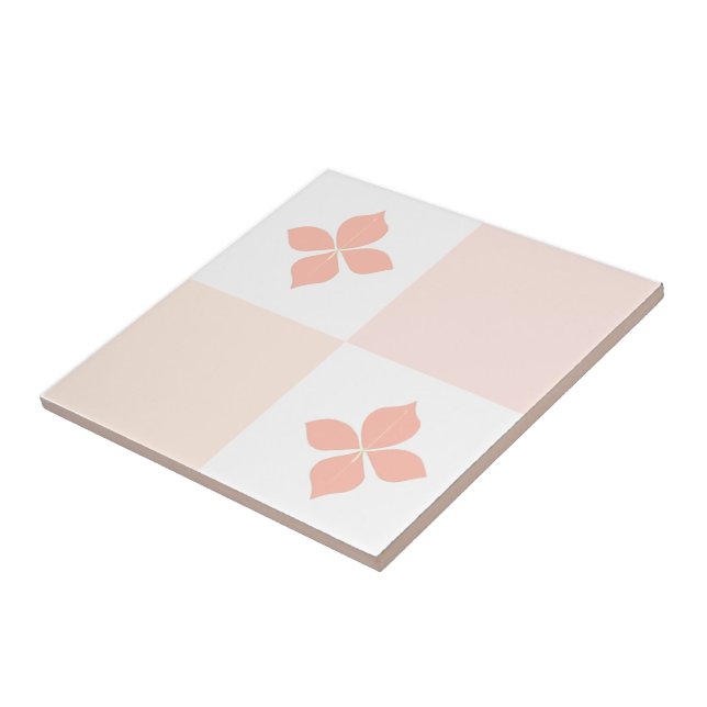 Blommar elegance lax blommigt panel Mönster 2 Kakelplatta (Sidan)