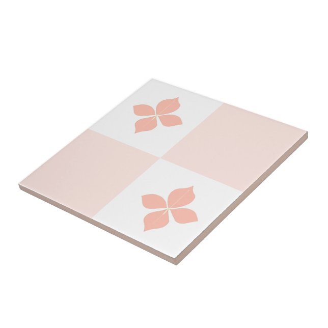 Blommar elegance lax blommigt panel Mönster 6 Kakelplatta (Sidan)