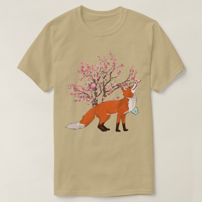 Blommar F av Sakura Nature Forest Animal Lover Che T Shirt (Design framsida)