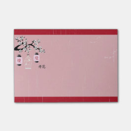 Blommar fågelburs röd 'Light' Post-it Block