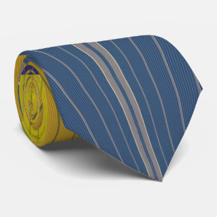 Blommar Fält Modern Abstrakt Blue Gult Slips