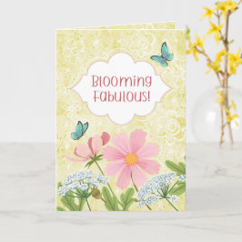 Blommar fantastiskt! Gul blomsterträdgård Kort