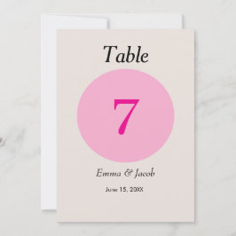 blommar färg bordsnummer med enkla japanskt körsbä