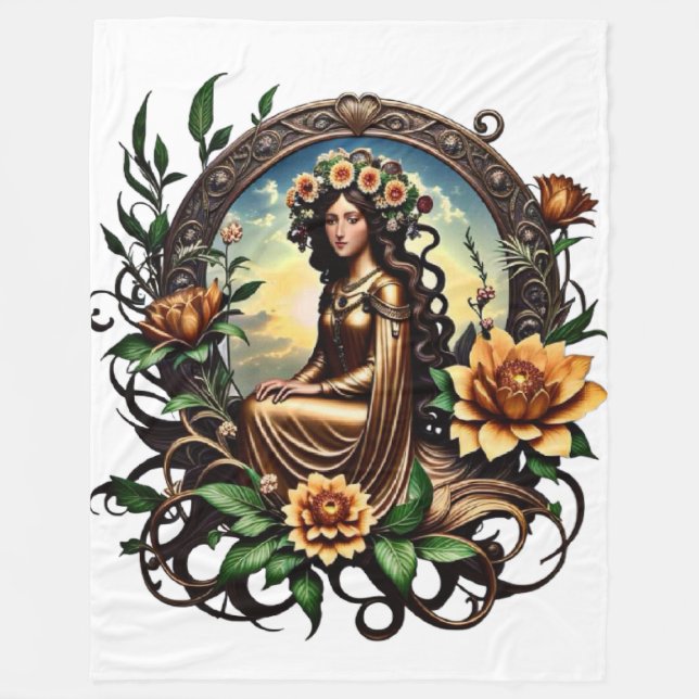 Blommar Fleecefilt (Framsidan)