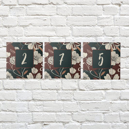 Blommar för antal höst kakelplatta