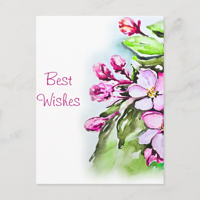 Blommar för blommande äpple vykort (Framsida)