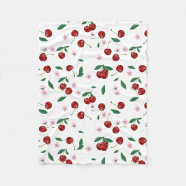 Blommar för botaniska rödkörsbär fleecefilt