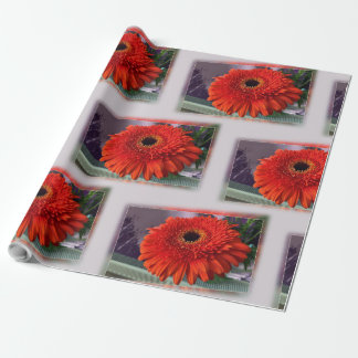 Blommar för Bright-orange Presentpapper