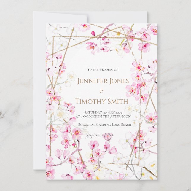 Blommar för bröllopsinbjudan inbjudningar (Framsida)