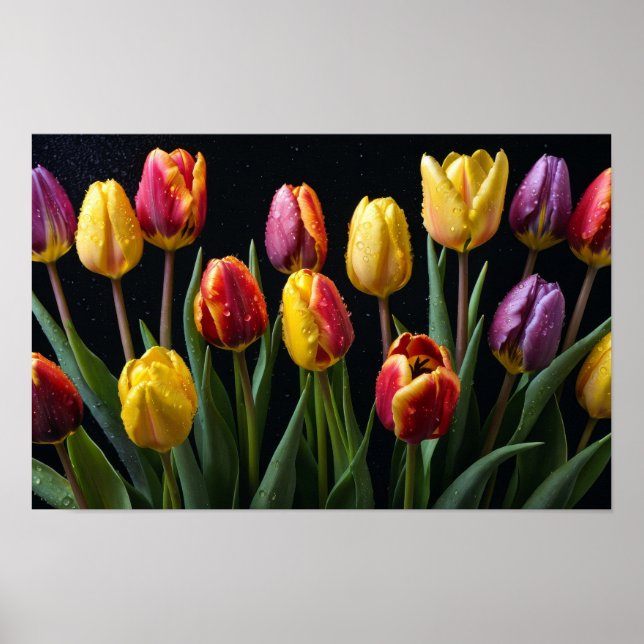 Blommar för Dekoration av färglös Blommar Poster (Framsidan)