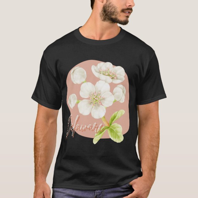 Blommar för Delaware State Flower Peach Sticker Ov T Shirt (Framsida)