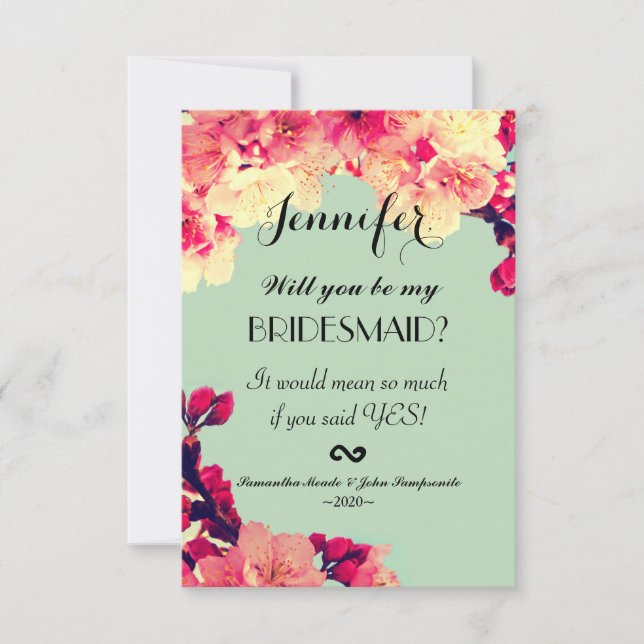 Blommar för Elegant av körsbär på rosenskalk Inbjudningar (Framsida)