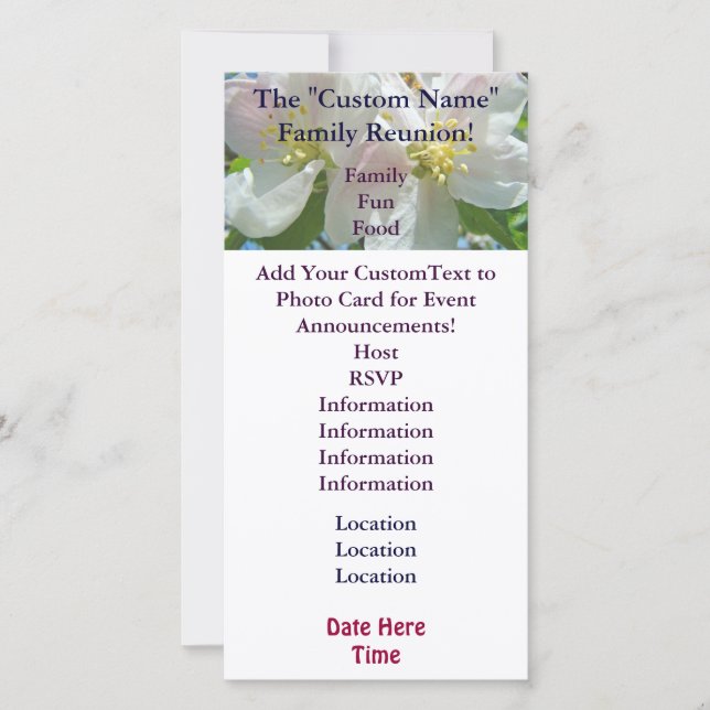 Blommar för familjeåterföreningsinbjudningskort (Framsida)