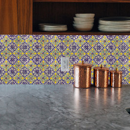 Blommar för Gulten Mönster i BlåMedelhavsområdet Kakelplatta