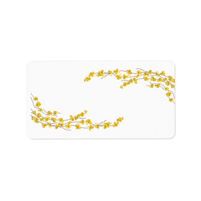 Blommar för gyllene Gulter Adressetikett (Framsidan)